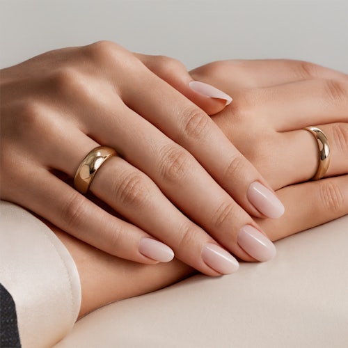 Obrączki ślubne: złote, półokrągłe, 6 mm